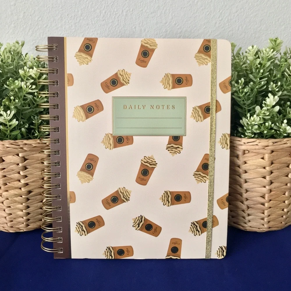 Coffee-Themed Spiral Notebook